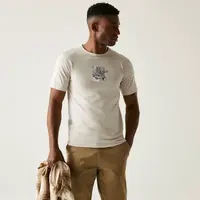 Pánské bavlněné tričko regatta cline ix krémová m