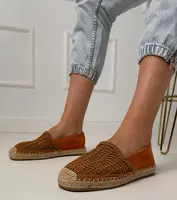 marka niezdefiniowana Brown lace platform espadrilles Plevis