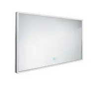 Nimco Zrcadla - Zrcadlo v rámu s LED osvětlením, 120x70 cm, hliník ZP 13006V