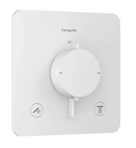 Hansgrohe Ecostat Comfort Q - Termostatická baterie pod omítku, pro 2 spotřebiče, matná bílá 33713700