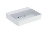 Geberit ONE - Umyvadlo na desku 50x41x14 cm, skrytý přepad, bez otvoru pro baterii, vodorovný odtok, matná bílá 505.025.00.1