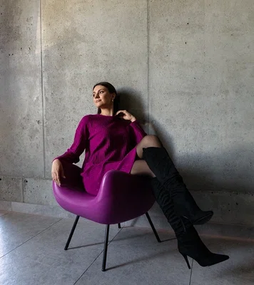 Gemre Dark pink midi dress with shimmer Kadyra