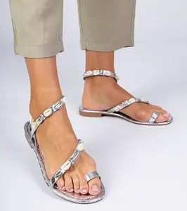Gemre Silver women's sandals adorned with shells Akva