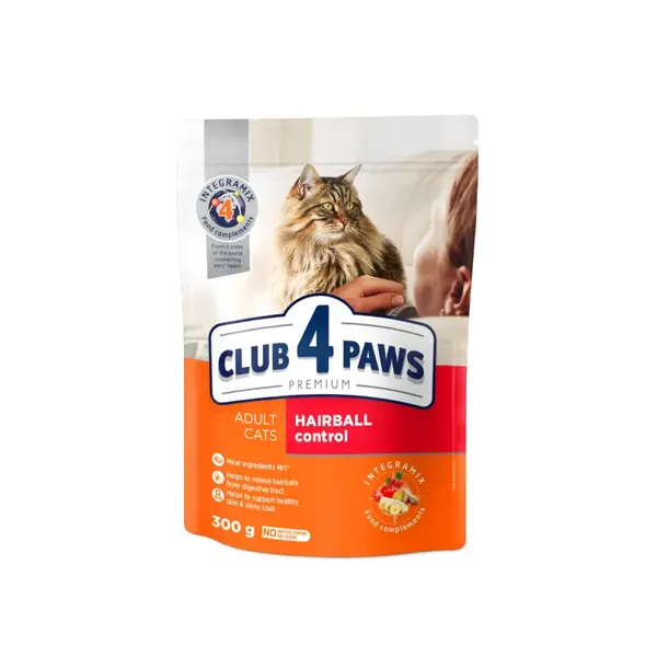 CLUB 4 PAWS Premium Hairball control pre dospelé mačky 300 g (9313)