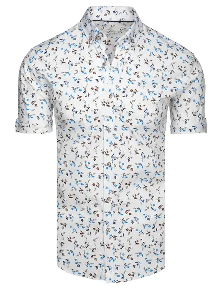 Koszula męska z krótkim rękawem biała Dstreet