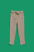 DÁMSKÉ KALHOTY L-SP-4015 BROWN_OFF BÍLÉ