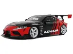 2020 Toyota Supra GR RHD (Right Hand Drive) "Advan" Black and Red 1/18 Model Car by GT Spirit