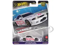 Nissan Skyline GT-R (R32) "Pandem" White with "Hot Wheels" Logo "Modern Classics" Series Diecast Model Car by Hot Wheels