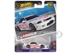 Nissan Skyline GT-R (R32) "Pandem" White with "Hot Wheels" Logo "Modern Classics" Series Diecast Model Car by Hot Wheels