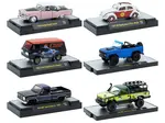 "Auto-Thentics" 6 piece Set Release 98 IN DISPLAY CASES Limited Edition 1/64 Diecast Model Cars by M2 Machines
