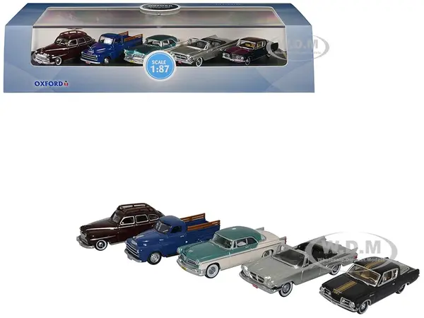 Chrysler Centenary 5 Piece Set 1/87 (HO) Scale Diecast Model Cars by Oxford Diecast