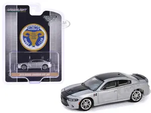 2018 Dodge Charger SRT 392 Silver Metallic with Black Stripe "Mr. Norm Heritage GSS Charger" "Hobby Exclusive" Series 1/64 Diecast Model Car by Green