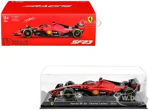 Ferrari SF-23 16 Charles Leclerc Formula One F1 World Championship (2023) "Formula Racing" Series 1/24 Diecast Model Car by Bburago