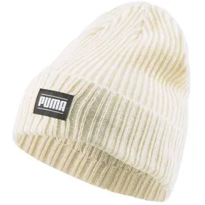 Puma RIBBED CLASSIC CUFF BEANIE Pletená čepice, béžová, velikost