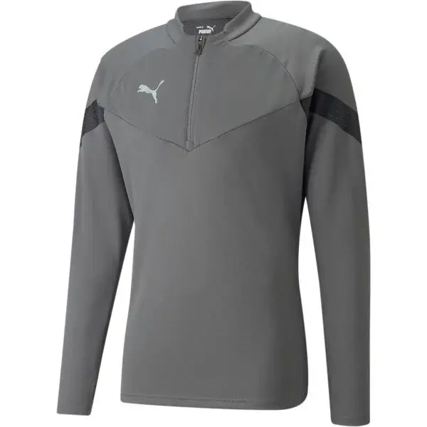 Puma TEAMFINAL TRAINING 1/4 ZIP TOP Pánská sportovní mikina, šedá, velikost XXXL