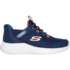 Skechers BOUNDER - BRISK-BURST Dětská volnočasová obuv, tmavě modrá, velikost