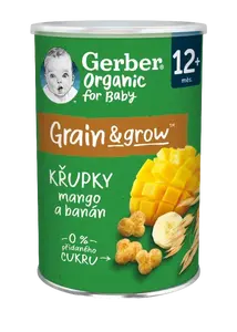 GERBER Organic chrumky s mangom a banánom 35 g