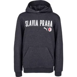 Puma SLAVIA PRAGUE GRAPHIC HODDEE Chlapecká mikina, tmavě šedá, velikost