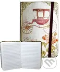 Zápisník s gumičkou 95x140 mm zlatý s kočárem  A