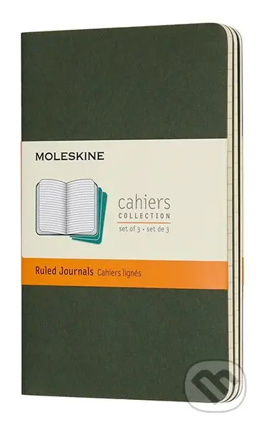 Moleskine - sada 3 zelených zošitov (malé, linajkované, mäkká väzba)