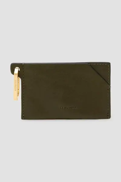 Kožené puzdro na karty AllSaints HEX CARDHOLDER