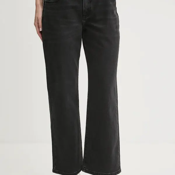 Rifle PURPLE BRAND SLIM CROP dámske, čierna farba, D1001-CRBL224