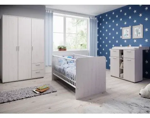 Zostava detská izba Chico, bielený smrekovec%