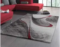 Koberec Brilliance 80x150 cm, červeno-šedé vlny%