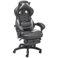 Livetastic HERNÍ ŽIDLE, vzhled kůže, mikrovlákno, šedá, černá