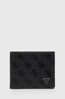 Kožená peněženka Guess VEZZOLA černá barva, SMVELE LEA20