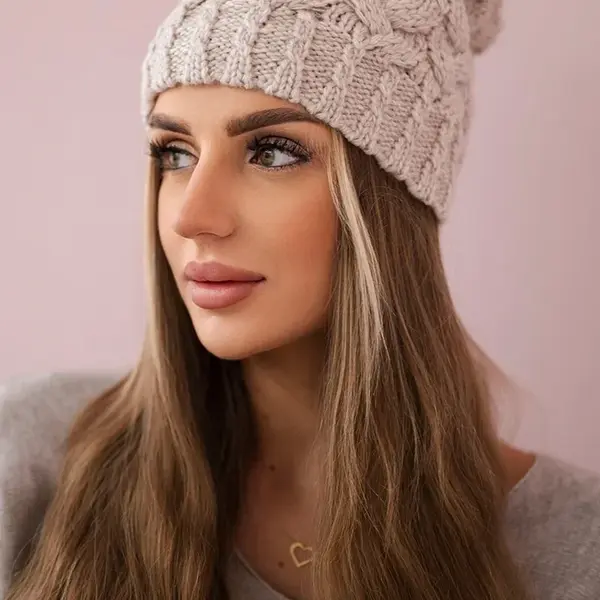 Kesi Fleecová čepice Waleria K307 light beige