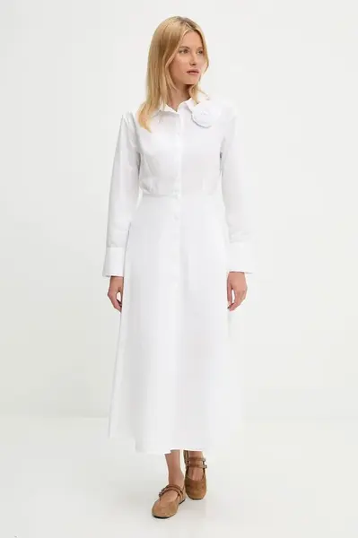 Bavlněné šaty Answear.LAB červená barva, midi