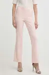 Kalhoty Guess ORNELLA dámské, růžová barva, zvony, high waist, W4GB18 WG492