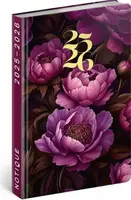 18 měsíční diář Petito Fialové květy 2025/2026