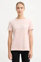 Bavlněné tričko Guess NINA dámské, oranžová barva, V5YI12 J1314