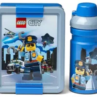LEGO City svačinový set (láhev a box) - modrá