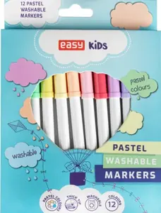 EASY Kids PASTEL Fixy, vypratelné, 12 pastelových barev