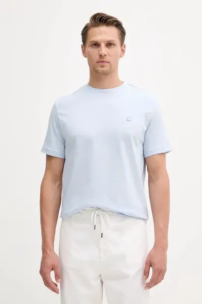 Bavlněné tričko United Colors of Benetton pánské, modrá barva, 3M4WU1088