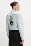 Džínová bunda Karl Lagerfeld modrá barva, přechodná, A3W14054