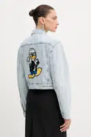 Džínová bunda Karl Lagerfeld modrá barva, přechodná, A3W14054