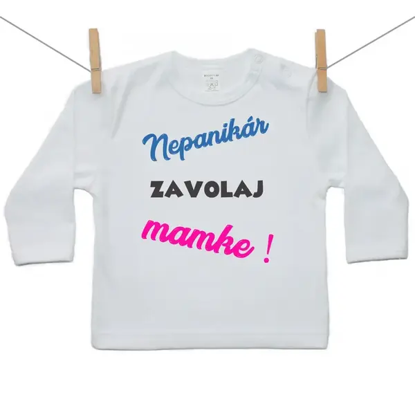 Boodyy Tričko s dlhým rukávom Nepanikár 68 (3-6 mesiacov)