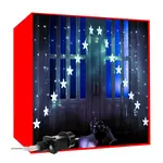 Vianočná súprava LED ZÁVES HVIEZDY VZH136/CW/P 136ks 2,45x1m studená biela IP44 8 programov