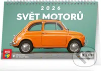 NOTIQUE Stolní kalendář Svět motorů 2026 (řádky)