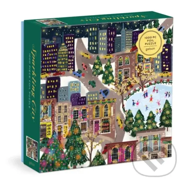 Joy Laforme Sparkling City 1000 Piece Foil Puzzle In a Square Box - Joy Laforme