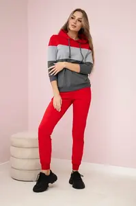 Sada s barevnými pruhy červená+šedá