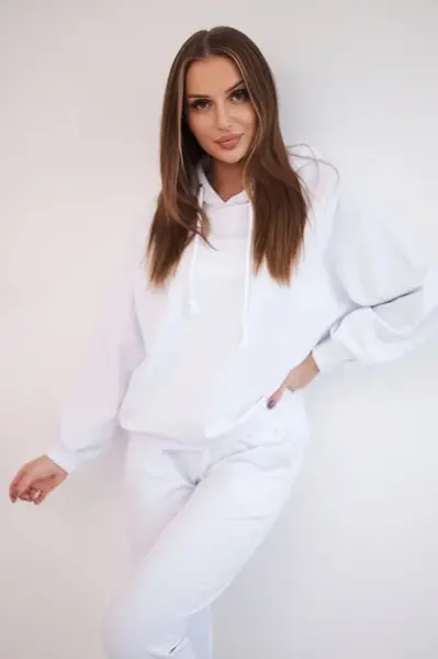 Mikina s kapucí bílá