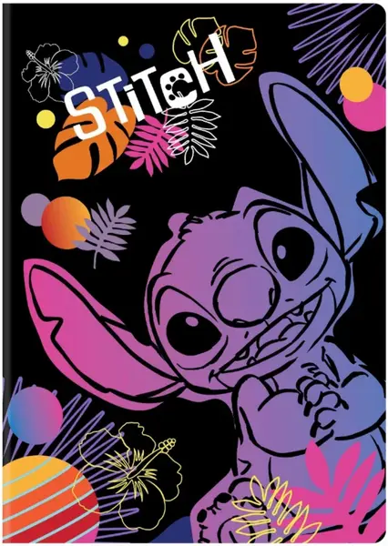 Školní sešit 464 - Stitch Black - A4, linkovaný, 60 listů