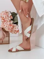 Dámské slaměné pantofle SOLINIA bílé