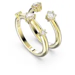 Swarovski Sada dvou pozlacených prstenů Constella 5640967 58 mm