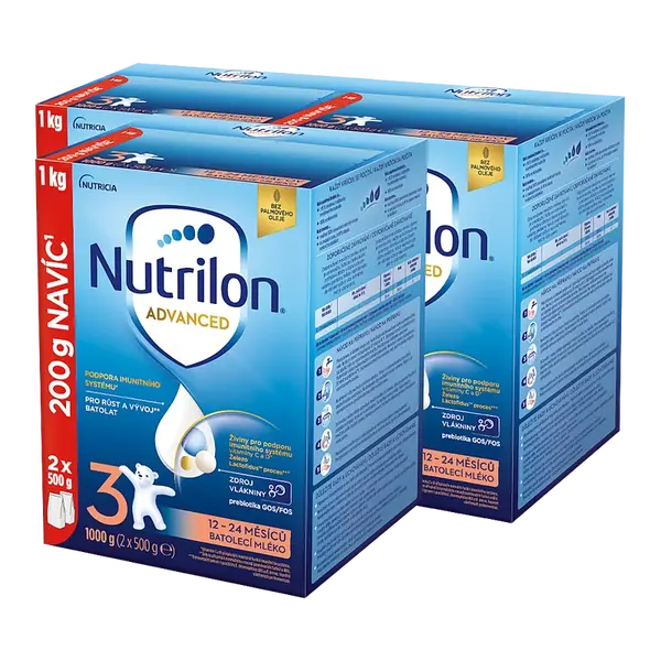 NUTRILON Advanced 3 batolecí mléko 12-24. měsíců 3 x 1 kg